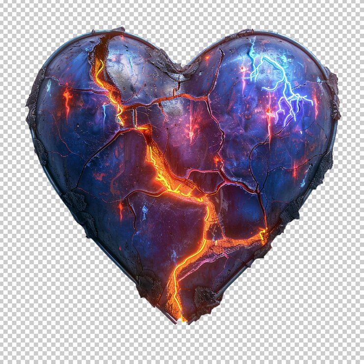 Foto png energético coração azul explodindo