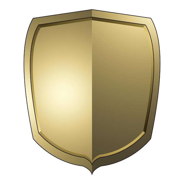Png escudo barroco dourado elemento fundo transparente