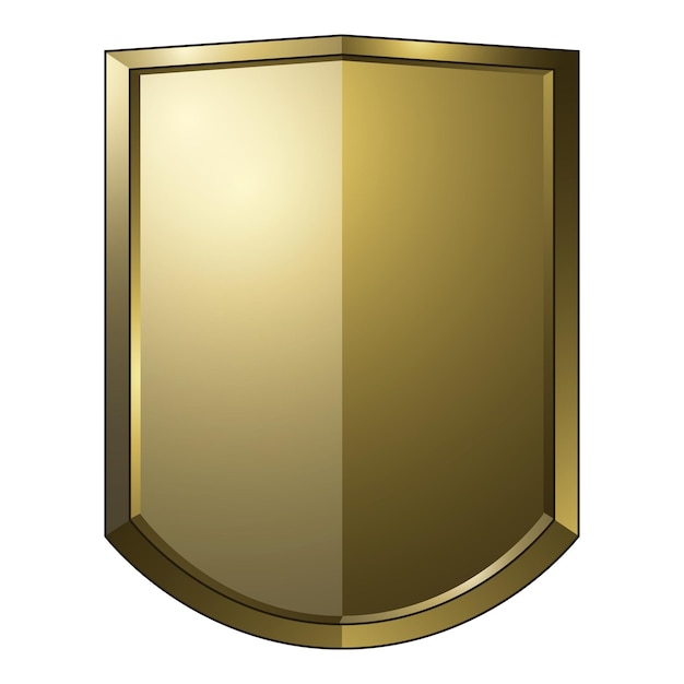 Png escudo barroco dourado elemento fundo transparente