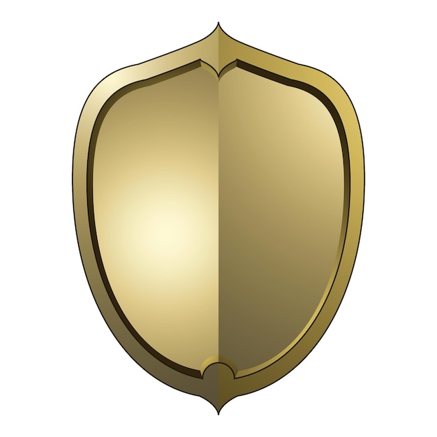 Png escudo barroco dourado elemento fundo transparente