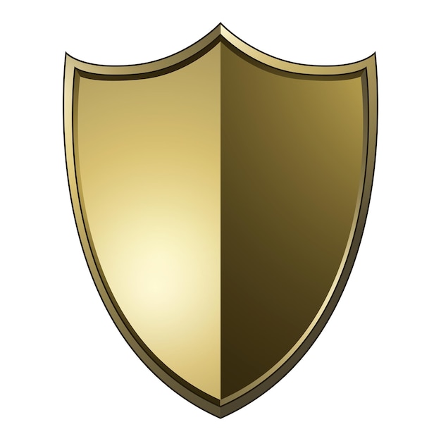 Png escudo barroco dourado elemento fundo transparente