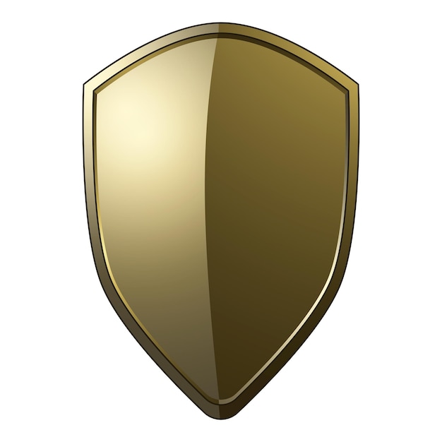 Png escudo barroco dourado elemento fundo transparente