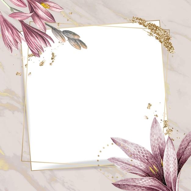 Png estética marco de borde floral fondo transparente