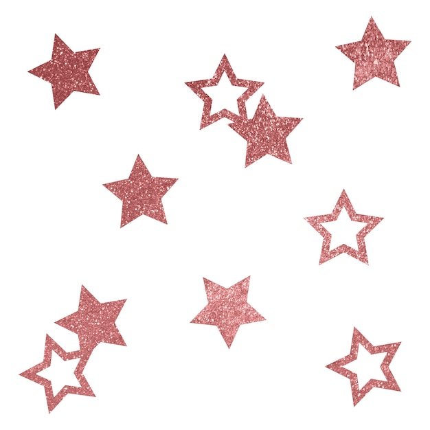 Png estrellas rosadas brillantes pegatina forma estética fondo transparente
