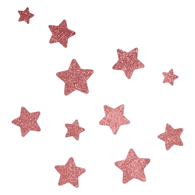 Png estrellas rosadas brillantes pegatina forma estética fondo transparente