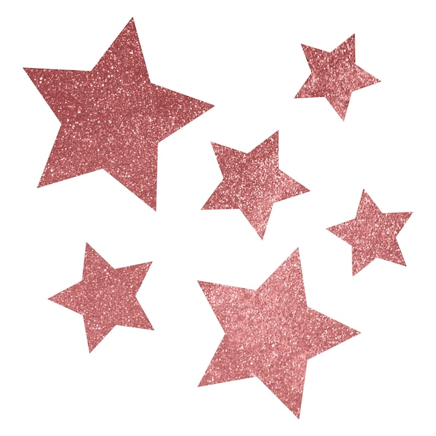 Png estrellas rosadas brillantes pegatina forma estética fondo transparente
