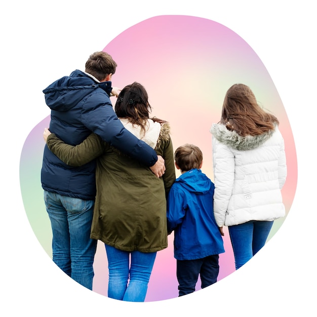 Png de familia feliz en un fondo transparente