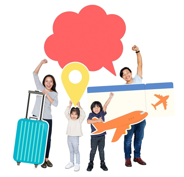 Png Familia lista para el vuelo fondo transparente
