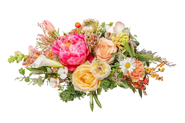 PNG farbenfroher Blumenarrangements-Aufkleber