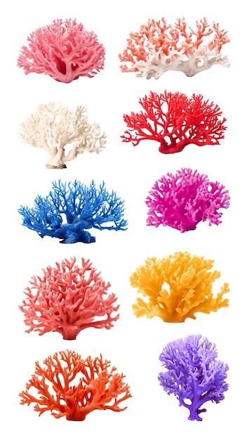 PNG-farbenfrohes Korallenelement mit durchsichtigem Hintergrund