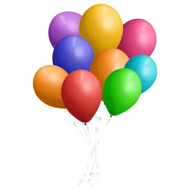 PNG Farbige Ballons Element durchsichtiger Hintergrund