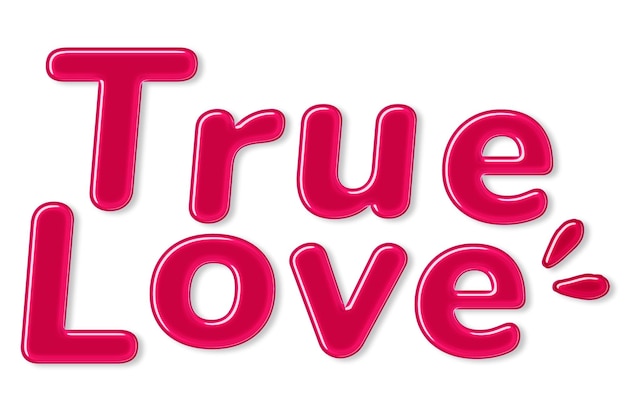 Png-Fettgelenk-Süßigkeiten mit den Buchstaben "wahre Liebe" Aufkleber