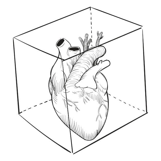 Png gefesseltes Herz Illustrationselement durchsichtiger Hintergrund