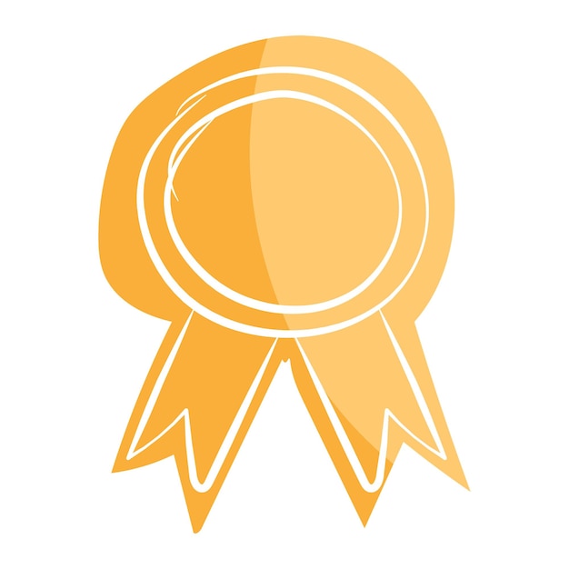 Png gelbe handgezeichnete Medaille Aufkleber durchsichtiger Hintergrund