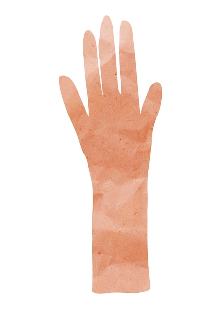 PNG Gesto de mão levantada elemento de artesanato de papel fundo transparente