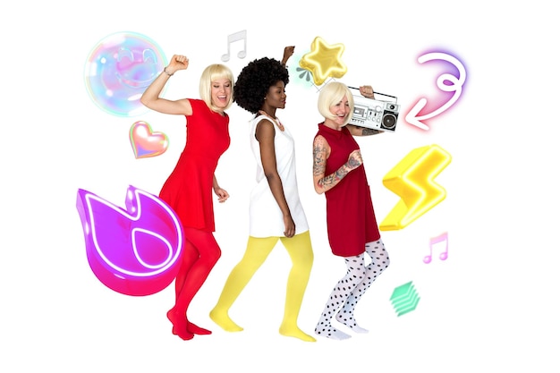 PNG Girls Night 3D remix de fundo transparente