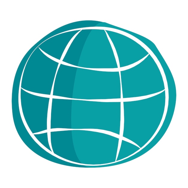 Png globo azul azul adesivo desenhado à mão fundo transparente