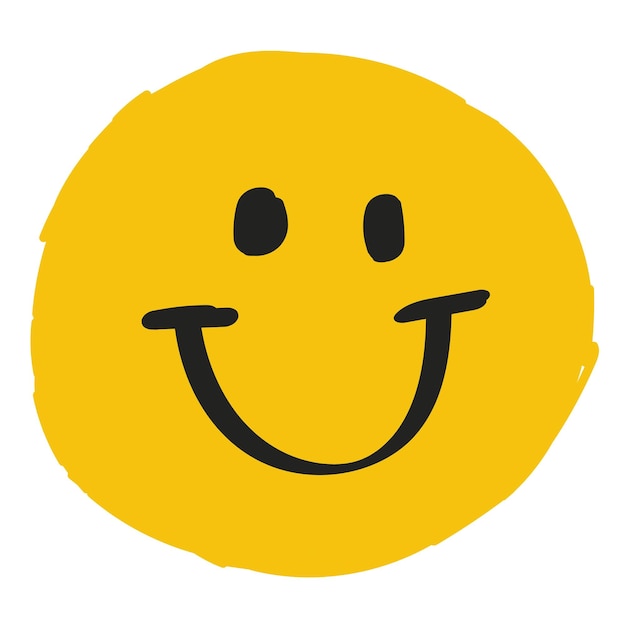 PNG-Glückliches Emotikon mit handgezeichnetem Doodle durchsichtiger Hintergrund