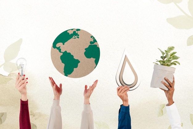 Png Hand präsentiert Erdmodell nachhaltige Umwelt Remix