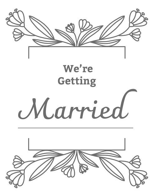Png Hochzeitslogo im botanischen Vintage-Stil