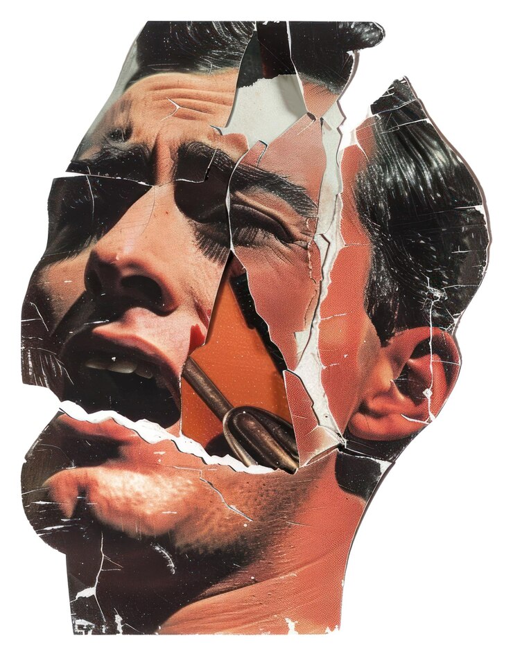 Foto png homem chora colagem recortes retrato arte para adultos