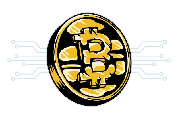 Png icono de bitcoin dibujado a mano elemento de ilustración de fondo transparente