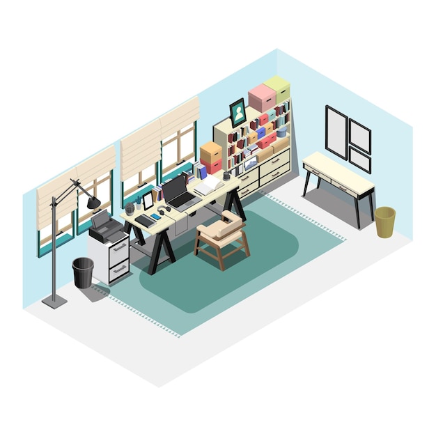 Png-Illustration des zeitgenössischen Arbeitsraums mit durchsichtigem Hintergrund