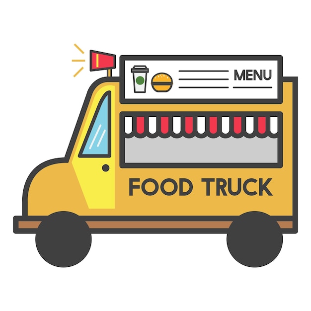 Png-Illustration von Food Truck mit durchsichtigem Hintergrund