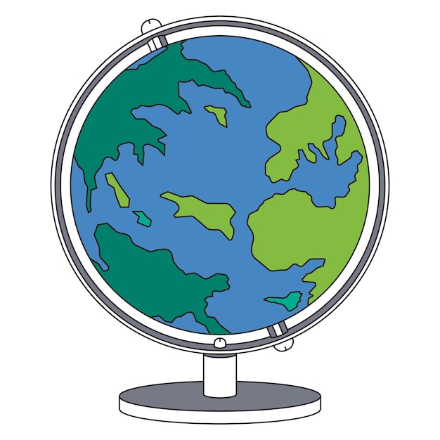 PNG Ilustração de objeto plano de globo giratório de fundo transparente