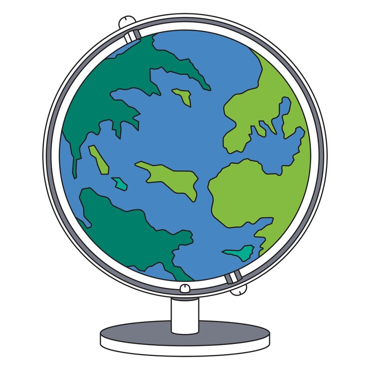Foto png ilustração de objeto plano de globo giratório de fundo transparente