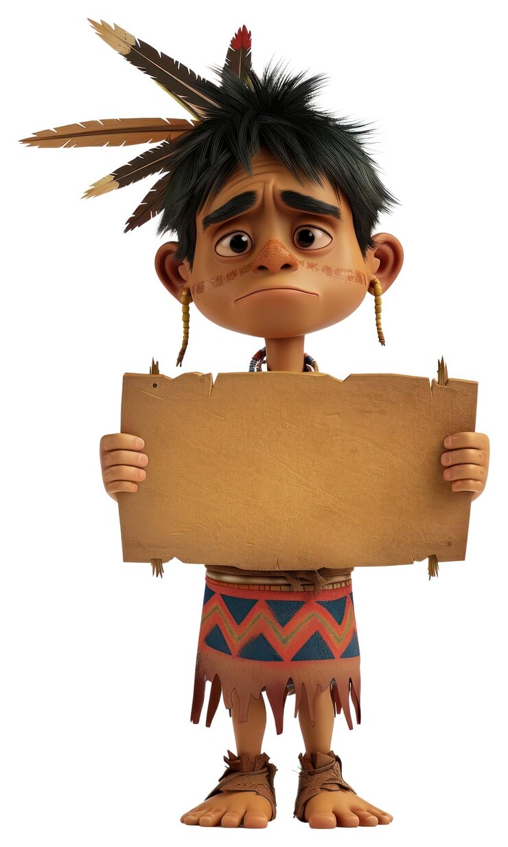 Foto png indígenas tristes pessoas segurando tabuleiro pessoa retrato de fundo branco