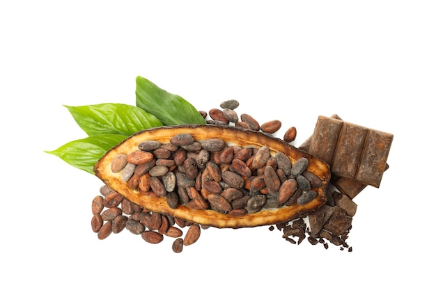 PNG ingrediente para hacer chocolate cacao aislado sobre fondo blanco.