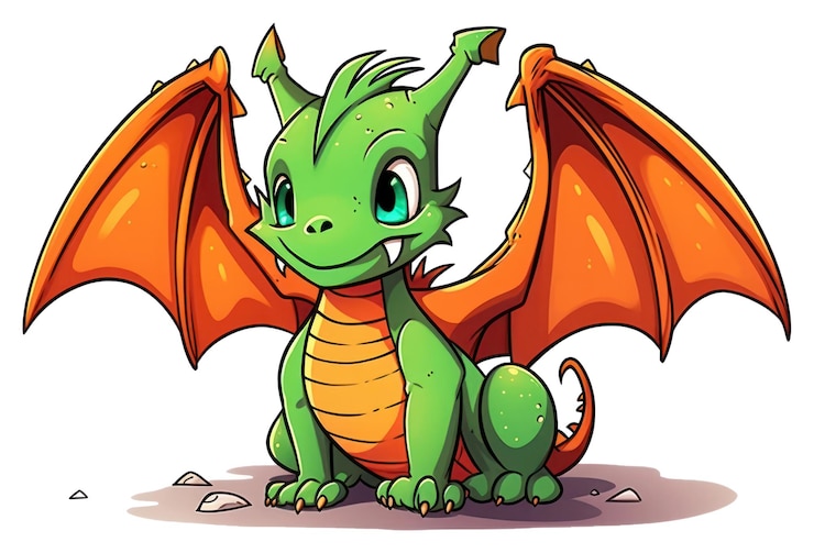 Foto png isoliert eine drachen-cartoon-tierdarstellung