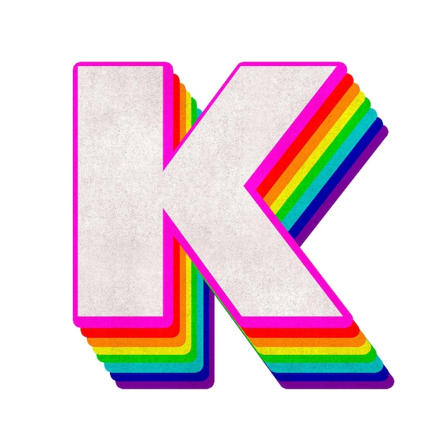 Png k Schriftart 3D Regenbogen Schriftart Papiertextur