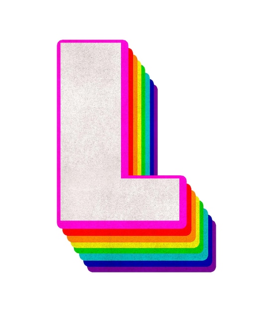 Png letra l tipografía arco iris patrón lgbt