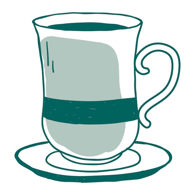 Png lindo dibujo de taza de café con fondo transparente