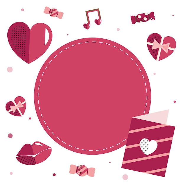Png lindo marco para el día de San Valentín fondo transparente