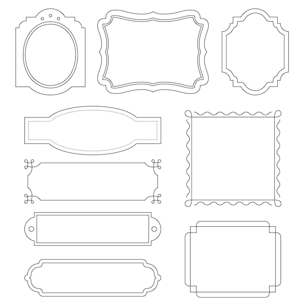 Png luxuoso emblema conjunto vintage flores ornamentais