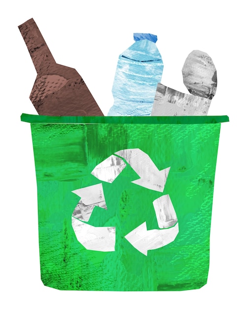 PNG Medio ambiente de contenedor de reciclaje artesanía de papel fondo transparente