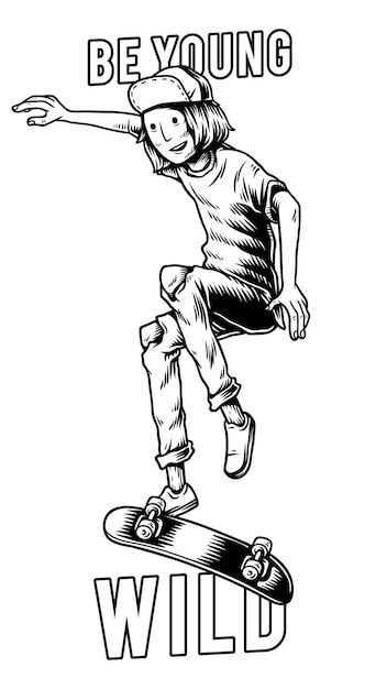 Png menino jogando skateboard elemento fundo transparente