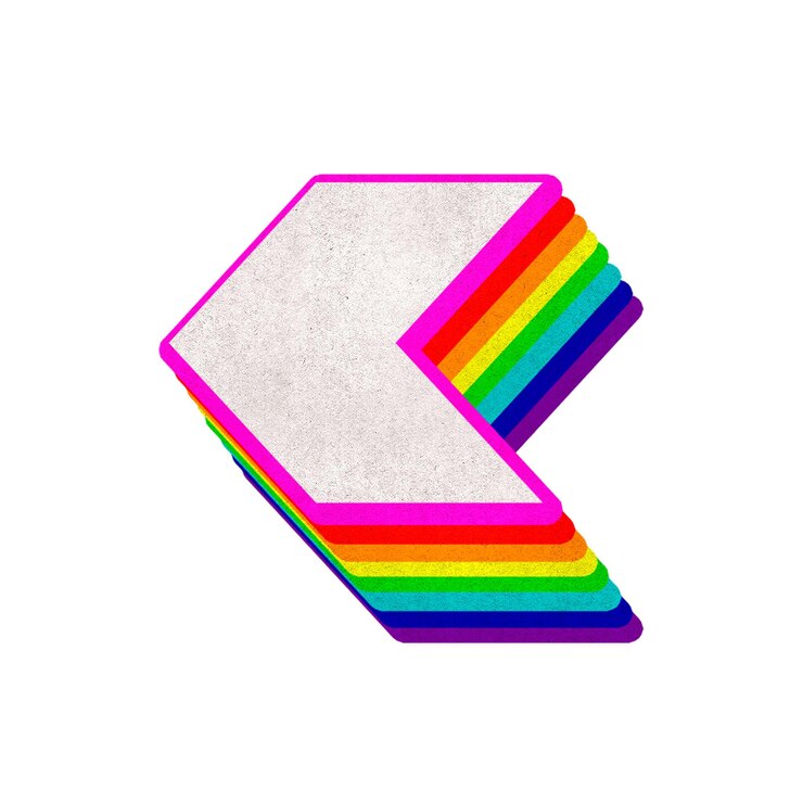 Png menos que el signo colorido tipografía vintage 3D