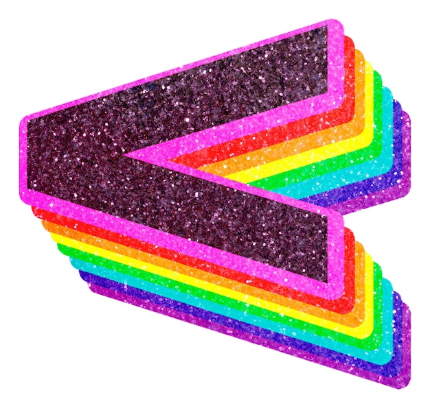 Png menos que el símbolo del arco iris tipografía textura de brillo
