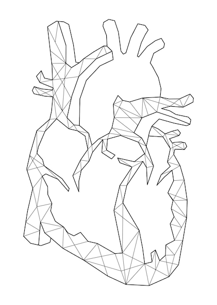 Png menschliches Herz geometrisches Element transparenter Hintergrund