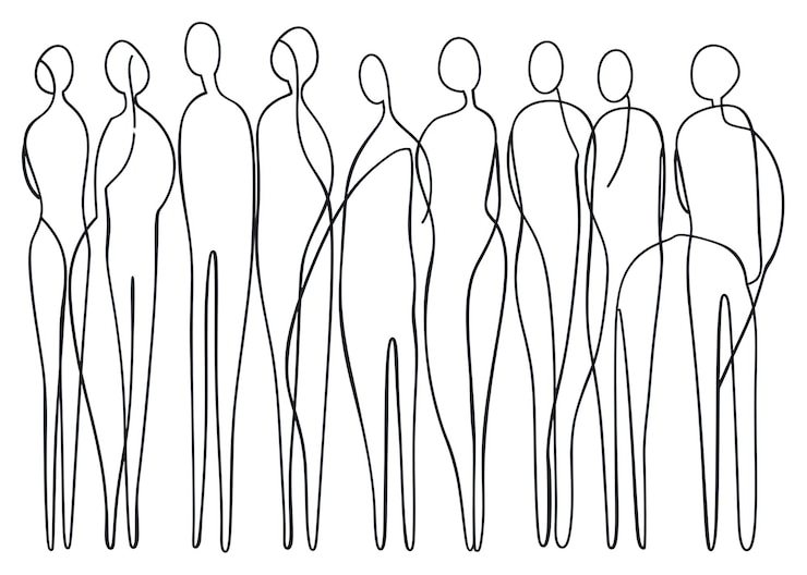 Foto png-minimalistische symmetrische mannschaft illustrierte zeichnungskizze