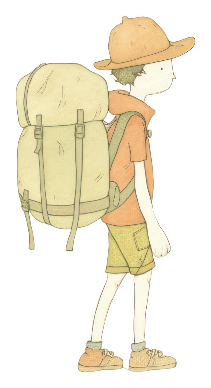 Foto png mochileiro desenho de personagem esboço de viagem