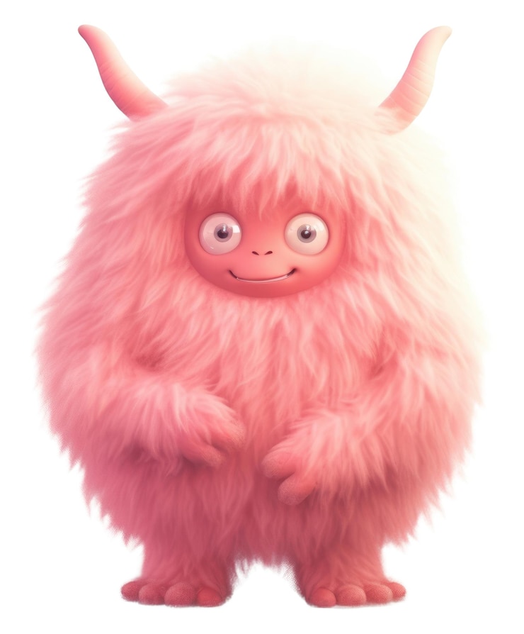 Foto png monstro oval vermelho fofinho caminha animal mamífero brinquedo