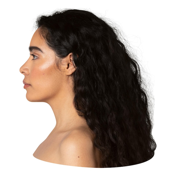 Foto png mulher bronzeada lado tiro adesivo fundo transparente