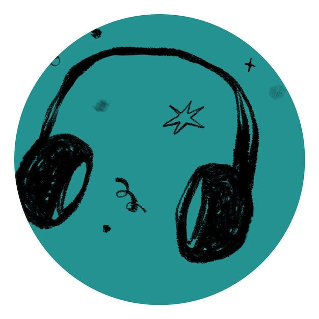 PNG música doodle plantilla de portada de la historia de IG fondo transparente