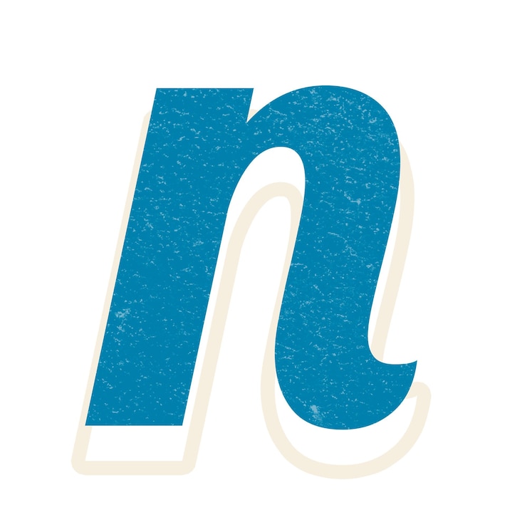 Foto png n letra alfabeto tipografía retro