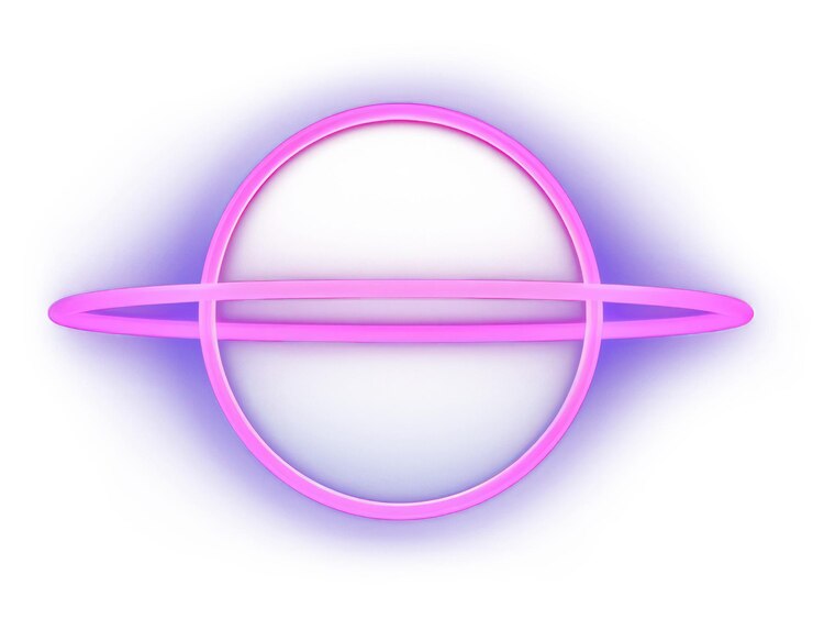 Foto png neón pastel luz de saturno astronomía púrpura